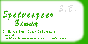 szilveszter binda business card